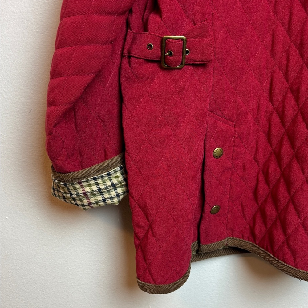 VTG Orvis Women's XL Diamond Quilted Barn Chore Coat Jacket Red Plaid Lining - Picture 7 of 9